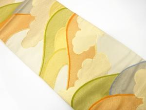 アンティーク　山並に雲模様織り出し袋帯（材料）